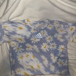 Adidas Kids' Blue and Yellow Daisy Tee